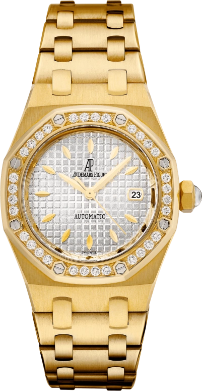 Audemars Piguet,Royal Oak 33mm,33mm,Yellow Gold,Silver,White,Automatic,Day,40hours,77321BA,77321BA.ZZ.1230BA.01