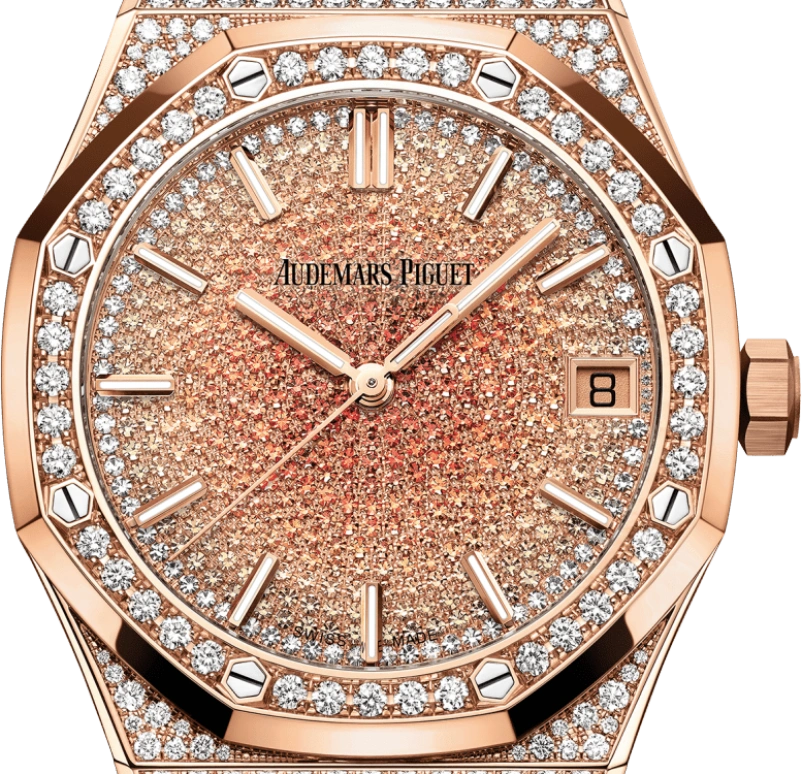 Audemars Piguet,Royal Oak 41mm,41mm,Pink Gold,Orange,Automatic,Day,70hours,15502OR,15502OR.ZZ.1222OR.01