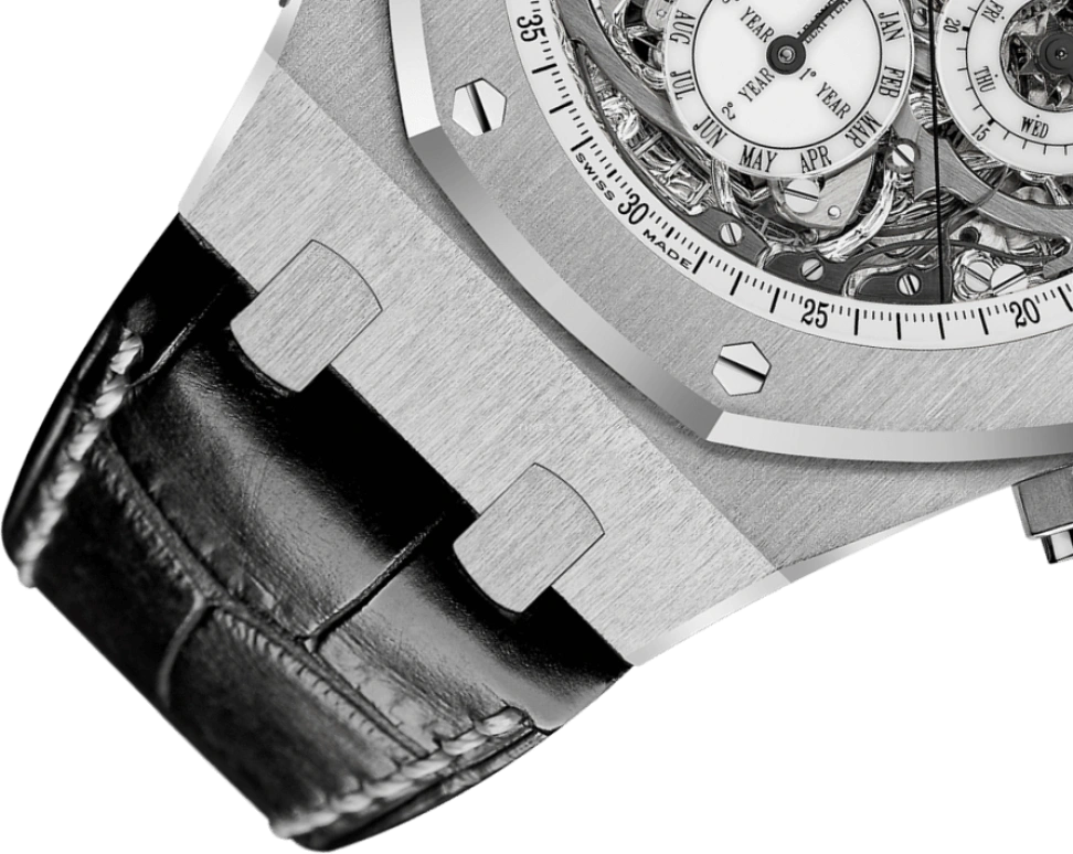 Audemars Piguet,Royal Oak 44mm,44mm,Titanium,Skeleton,Grey,Automatic,Chronograph,Moonphase,Perpetual Calendar,Month,45hours,In-house Caliber,26065IS,26065IS.OO.D002CR.01