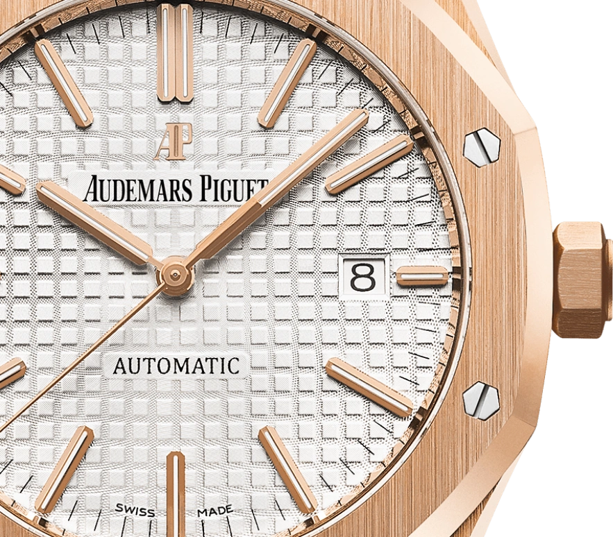 Audemars Piguet,Royal Oak 41mm,41mm,Pink Gold,Silver,White,Automatic,Day,60hours,15400OR,15400OR.OO.1220OR.02