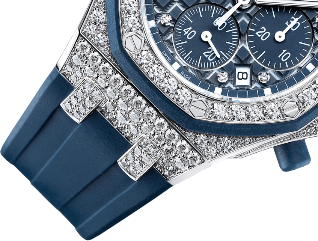 Audemars Piguet,Royal Oak Offshore 37mm,37mm,White Gold,Rubber,Blue,Automatic,Chronograph,Day,26092CK,26092CK.ZZ.D021CA.01