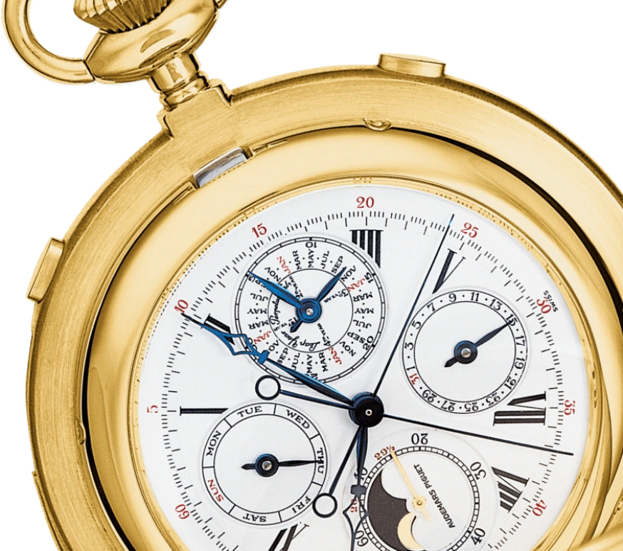 Audemars Piguet,Classique 59mm,59mm,Yellow Gold,White,Handwound,Chronograph,Moonphase,Perpetual Calendar,Leap Year,30hours,In-house Caliber,25712BA,25712BA.OO.0000XX.01