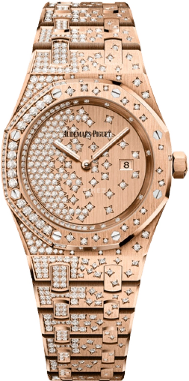 Audemars Piguet,Royal Oak 33mm,33mm,Pink Gold,Pink,Quartz,Day,In-house Caliber,67654OR,67654OR.ZZ.1264OR.01