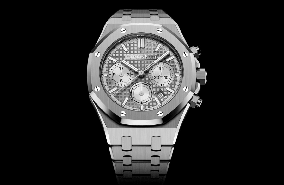 Audemars Piguet,Royal Oak 38mm,38mm,Stainless Steel,Grey,Automatic,Chronograph,Day,26715ST,26715ST.OO.1356ST.02