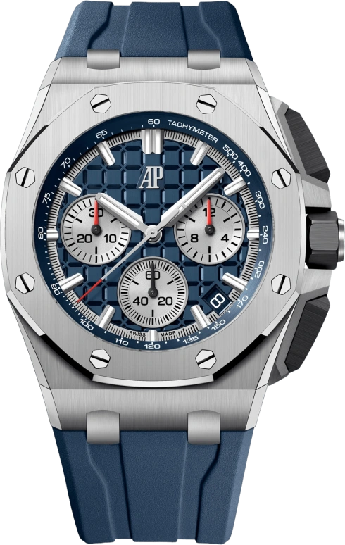 Audemars Piguet,Royal Oak Offshore 43mm,43mm,Titanium,Blue,Automatic,Chronograph,Day,Flyback,26420TI,26420TI.OO.A027CA.01