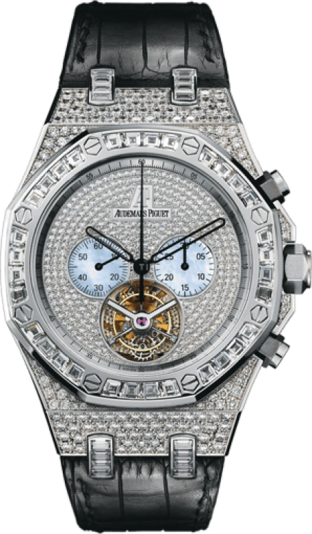 Audemars Piguet,Royal Oak 44mm,44mm,White Gold,Silver White,Handwound,Chronograph,Tourbillon,26116BC,26116BC.ZZ.D002CR.01