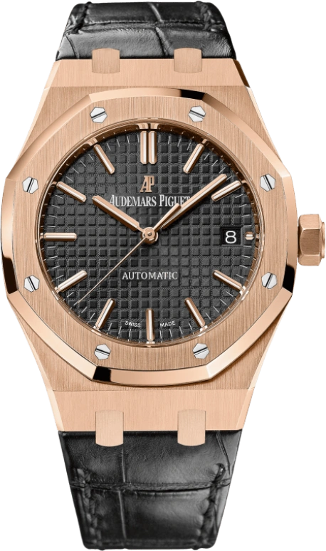 Audemars Piguet,Royal Oak 37mm,37mm,Pink Gold,Black,Automatic,Day,60hours,15450OR,15450OR.OO.D002CR.01