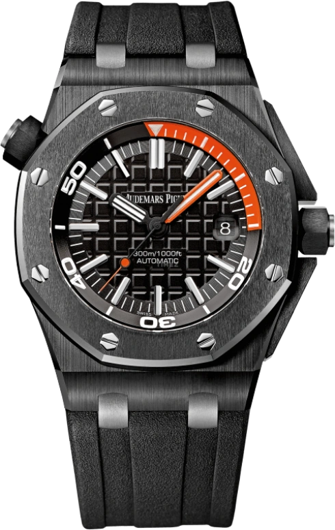 Audemars Piguet,Royal Oak Offshore 42mm,42mm,Titanium,Ceramic,Black,Automatic,Day,60hours,15707CE,15707CE.OO.A002CA.01