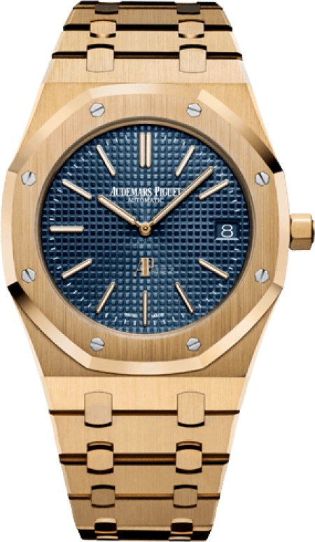 Audemars Piguet,Royal Oak 39mm,39mm,Yellow Gold,Blue,Automatic,Day,40hours,15202BA,15202BA.OO.1240BA.01