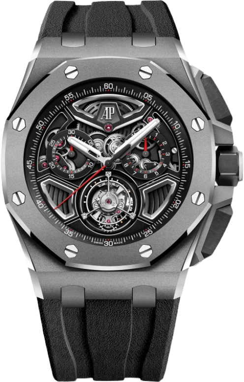 Audemars Piguet,Royal Oak Offshore 43mm,43mm,Titanium,Skeleton,Automatic,Chronograph,Tourbillon,26622TI,26622TI.GG.D002CA.01