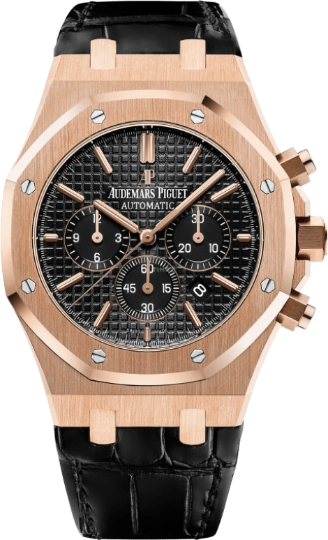 Audemars Piguet,Royal Oak 41mm,41mm,Pink Gold,Black,Automatic,Chronograph,Day,26320OR,26320OR.OO.D002CR.01