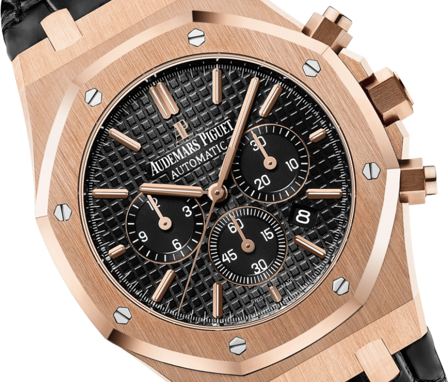 Audemars Piguet,Royal Oak 41mm,41mm,Pink Gold,Black,Automatic,Chronograph,Day,26320OR,26320OR.OO.D002CR.01