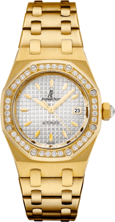 Audemars Piguet,Royal Oak 33mm,33mm,Yellow Gold,Silver,White,Automatic,Day,40hours,77321BA,77321BA.ZZ.1230BA.01