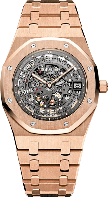 Audemars Piguet,Royal Oak 39mm,39mm,Rose Gold,Skeleton,Stone Gray,Automatic,Day,Skeleton,15204OR,15204OR.OO.1240OR.01