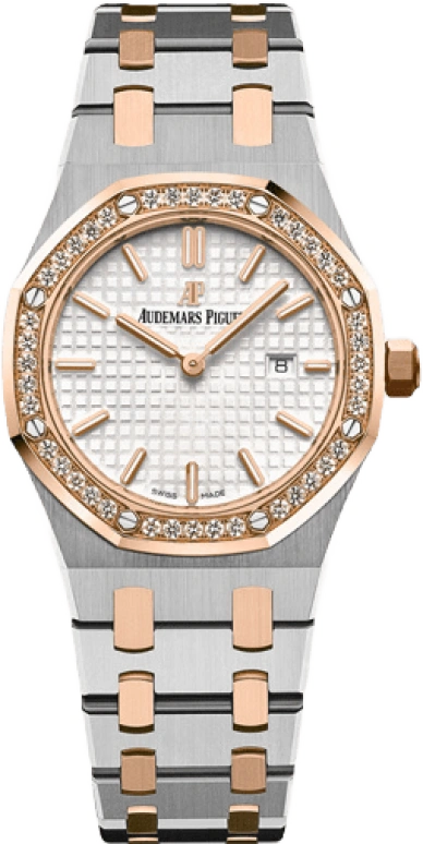 Audemars Piguet,Royal Oak 33mm,33mm,Stainless Steel,Silver,White,Quartz,Day,In-house Caliber,67651SR,67651SR.ZZ.1261SR.01