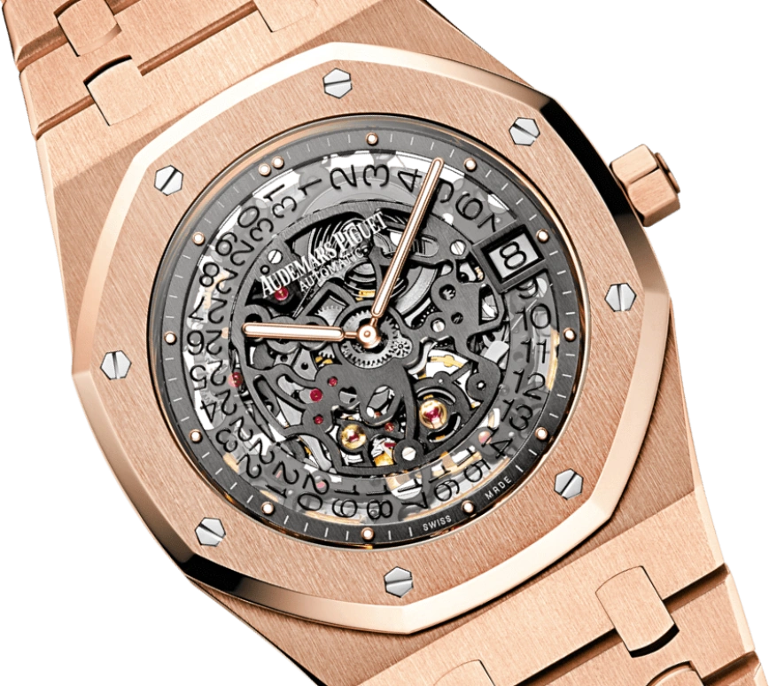 Audemars Piguet,Royal Oak 39mm,39mm,Rose Gold,Skeleton,Stone Gray,Automatic,Day,Skeleton,15204OR,15204OR.OO.1240OR.01