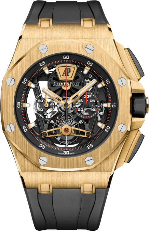 Audemars Piguet,Royal Oak Offshore 44mm,44mm,Ceramic,Yellow Gold,Skeleton,Handwound,Chronograph,Tourbillon,26407BA,26407BA.OO.A002CA.01