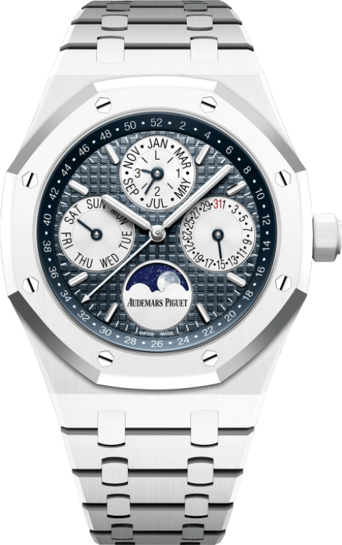 Audemars Piguet,Royal Oak 41mm,41mm,Ceramic,Blue,Automatic,Moonphase,Perpetual Calendar,Leap Year,Month,40hours,In-house Caliber,Edward Christopher Sheeran,Ed Sheeran,26579CB,26579CB.OO.1225CB.01