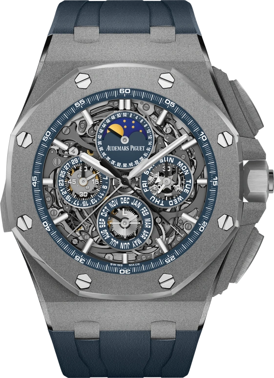 Audemars Piguet,Royal Oak Offshore 44mm,44mm,Titanium,Skeleton,Automatic,Chronograph,Moonphase,Perpetual Calendar,Month,45hours,In-house Caliber,26571TI,26571TI.GG.A027CA.01