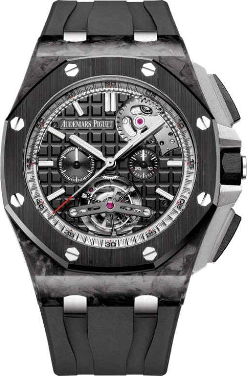 Audemars Piguet,Royal Oak Offshore 44mm,44mm,Carbon,Black,Automatic,Chronograph,Tourbillon,26550AU,26550AU.OO.A002CA.01