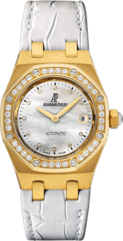 Audemars Piguet,Royal Oak 33mm,33mm,Yellow Gold,White,Automatic,Day,40hours,77321BA,77321BA.ZZ.D012CR.01