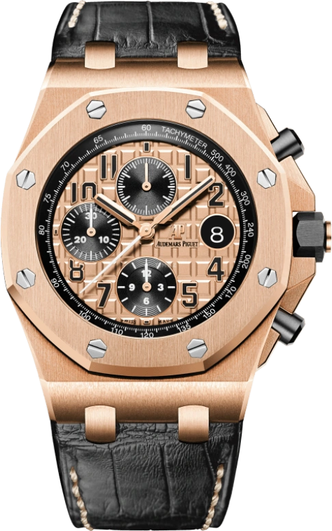 Audemars Piguet,Royal Oak Offshore 42mm,42mm,Pink Gold,Ceramic,Champagne,Automatic,Chronograph,Day,26470OR,26470OR.OO.A002CR.01