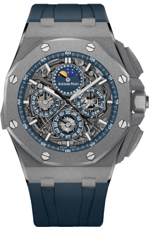 Audemars Piguet,Royal Oak Offshore 44mm,44mm,Titanium,Skeleton,Automatic,Chronograph,Moonphase,Perpetual Calendar,Month,45hours,In-house Caliber,26571TI,26571TI.GG.A027CA.01