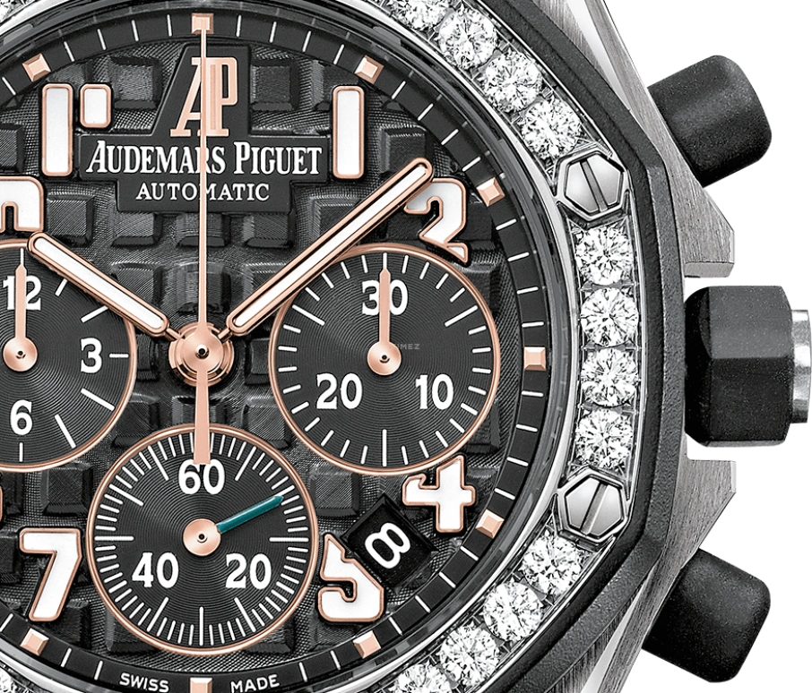 Audemars Piguet,Royal Oak Offshore 37mm,37mm,Rubber,Stainless Steel,Black,Automatic,Chronograph,Day,26211SK,26211SK.ZZ.D002CA.01