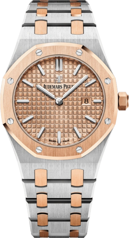 Audemars Piguet,Royal Oak 33mm,33mm,Pink Gold,Stainless Steel,Pink,Quartz,Day,In-house Caliber,67650SR,67650SR.OO.1261SR.01