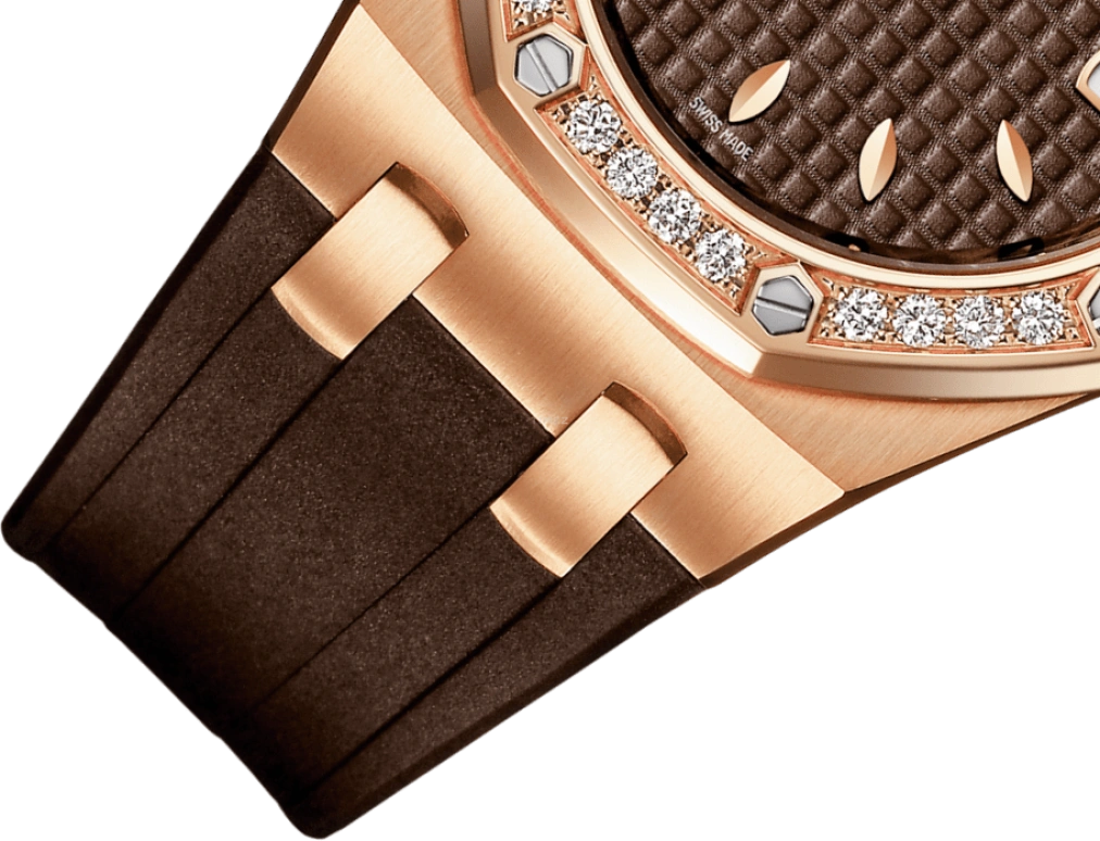 Audemars Piguet,Royal Oak 33mm,33mm,Rose Gold,Brown,Quartz,Day,In-house Caliber,67621OR,67621OR.ZZ.D080CA.01