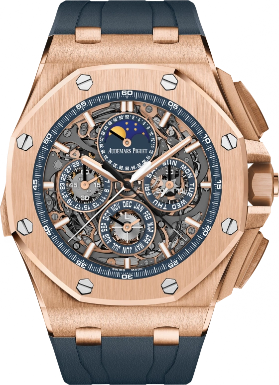 Audemars Piguet,Royal Oak Offshore 44mm,44mm,Pink Gold,Skeleton,Automatic,Chronograph,Moonphase,Perpetual Calendar,Month,45hours,In-house Caliber,26571OR,26571OR.OO.A027CA.01.99