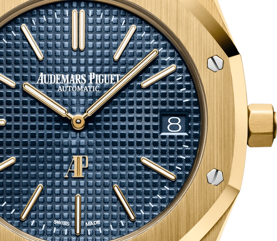 Audemars Piguet,Royal Oak 39mm,39mm,Yellow Gold,Blue,Automatic,Day,40hours,15202BA,15202BA.OO.1240BA.01