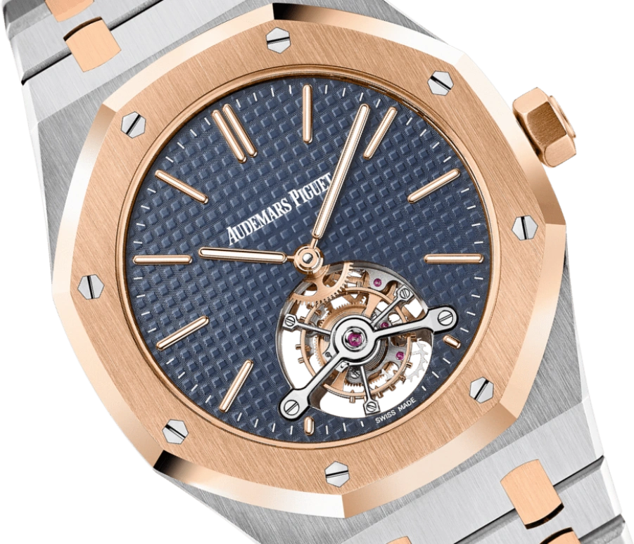 Audemars Piguet,Royal Oak 41mm,41mm,Pink Gold,Stainless Steel,Blue,Handwound,Tourbillon,70hours,26517SR,26517SR.OO.1220SR.01