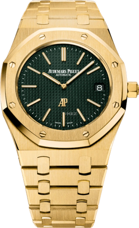 Audemars Piguet,Royal Oak 39mm,39mm,Yellow Gold,Green,Automatic,Day,40hours,15205BA,15205BA.OO.1240BA.01