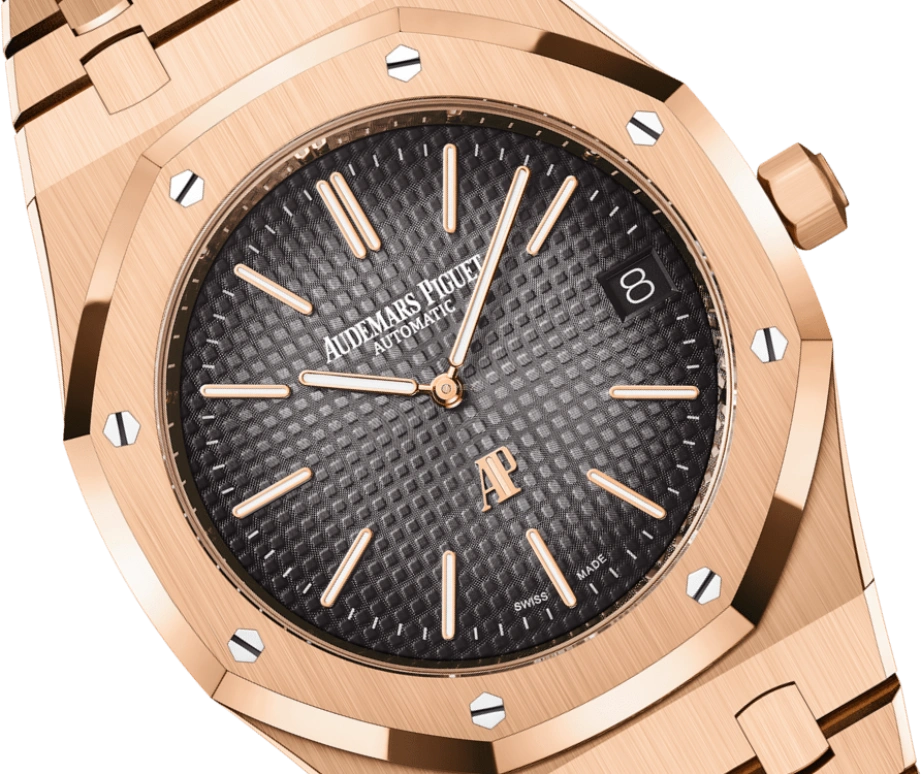 Audemars Piguet,Royal Oak 39mm,39mm,Pink Gold,Grey,Automatic,Day,55hours,16202OR,16202OR.OO.1240OR.01 50th