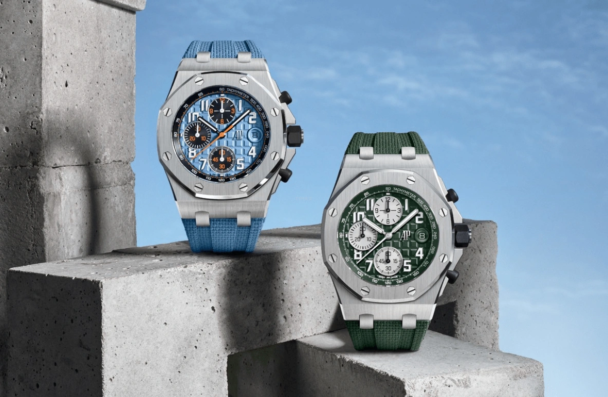 Audemars Piguet,Royal Oak Offshore 42mm,42mm,Titanium,Green,Automatic,Chronograph,Day,26238TI,26238TI.OO.A056CA.01