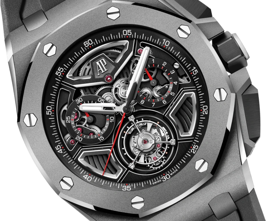 Audemars Piguet,Royal Oak Offshore 43mm,43mm,Titanium,Skeleton,Automatic,Chronograph,Tourbillon,26622TI,26622TI.GG.D002CA.01