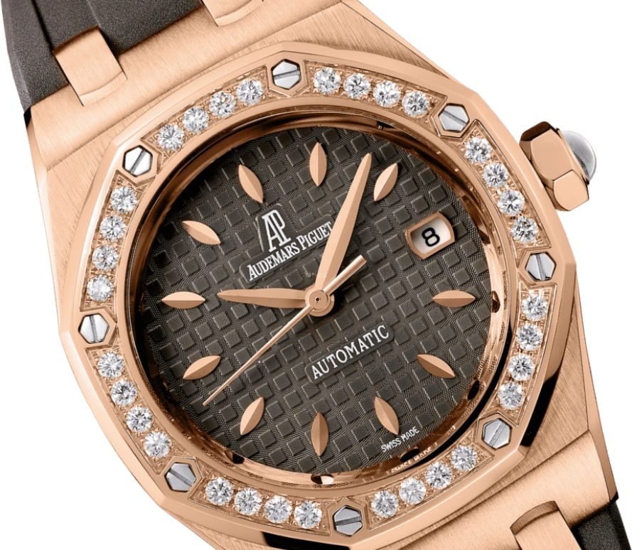 Audemars Piguet,Royal Oak 33mm,33mm,Pink Gold,Brown,Automatic,Day,40hours,77321OR,77321OR.ZZ.D080CA.01