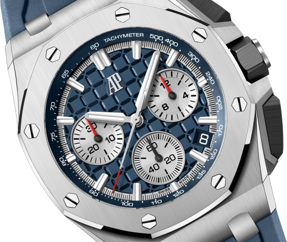 Audemars Piguet,Royal Oak Offshore 43mm,43mm,Titanium,Blue,Automatic,Chronograph,Day,Flyback,26420TI,26420TI.OO.A027CA.01