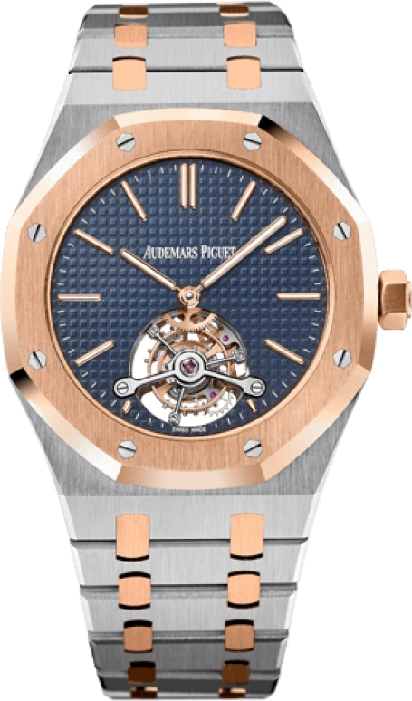Audemars Piguet,Royal Oak 41mm,41mm,Pink Gold,Stainless Steel,Blue,Handwound,Tourbillon,70hours,26517SR,26517SR.OO.1220SR.01