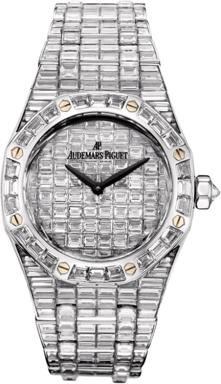 Audemars Piguet,Royal Oak 33mm,33mm,White Gold,Silver,Quartz,In-house Caliber,Sapphire,67606BC,67606BC.ZZ.9179BC.01