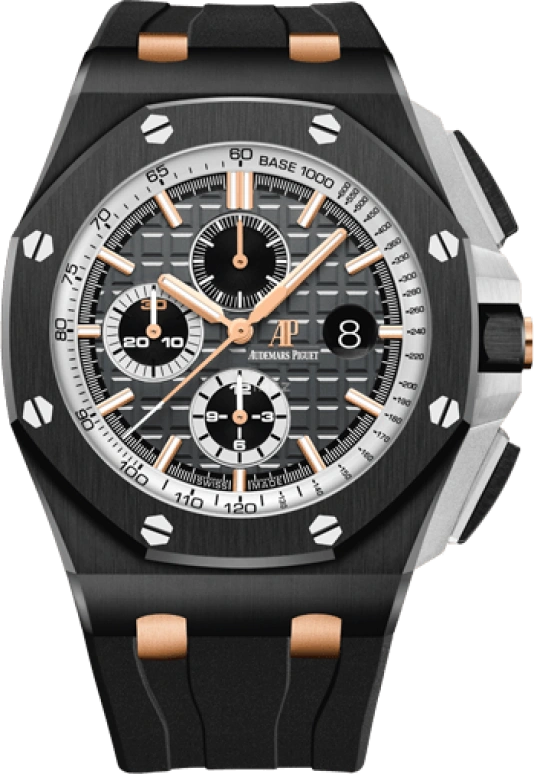 Audemars Piguet,Royal Oak Offshore 44mm,44mm,Pink Gold,Titanium,Ceramic,Black,Automatic,Chronograph,Day,26415CE,26415CE.OO.A002CA.01