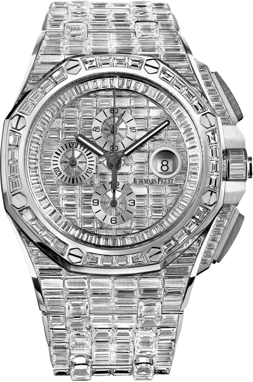 Audemars Piguet,Royal Oak Offshore 44mm,44mm,White Gold,Silver,Automatic,Chronograph,Day,26403BC,26403BC.ZZ.8044BC.01