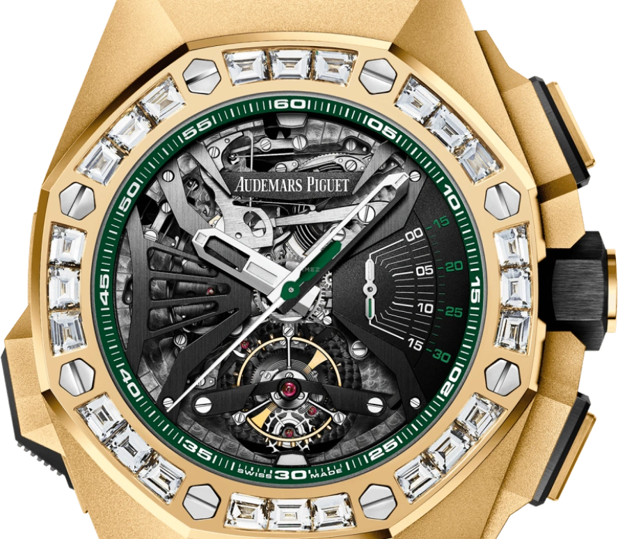Audemars Piguet,Royal Oak Concept 44mm,44mm,Ceramic,Yellow Gold,Skeleton,Grey,Handwound,Chronograph,Tourbillon,Minute Repeater,26593BA,26593BA.ZZ.D002CA.01