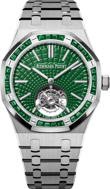 Audemars Piguet,Royal Oak 41mm,41mm,Titanium,White Gold,Green,Automatic,Tourbillon,65hours,26532IC,26532IC.EE.1220TI.01