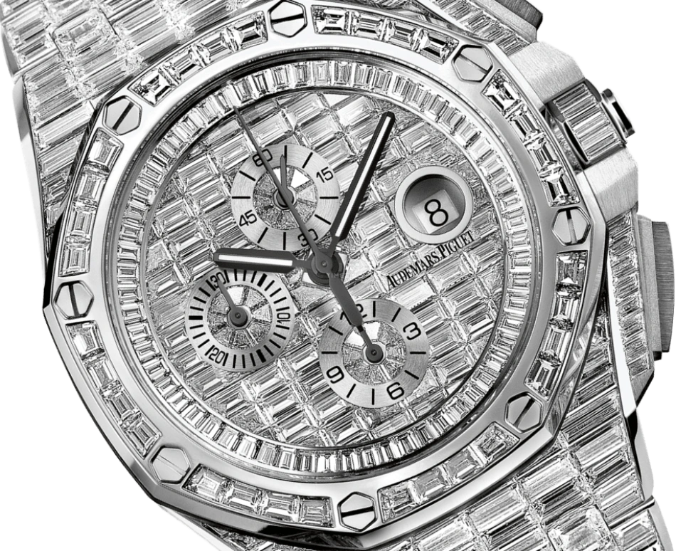 Audemars Piguet,Royal Oak Offshore 44mm,44mm,White Gold,Silver,Automatic,Chronograph,Day,26403BC,26403BC.ZZ.8044BC.01