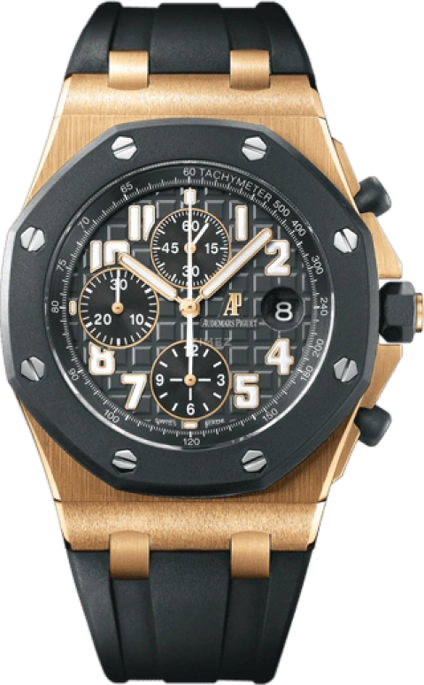 Audemars Piguet,Royal Oak Offshore 42mm,42mm,Pink Gold,Rubber,Grey,Automatic,Chronograph,Day,25940OK,25940OK.OO.D002CA.02