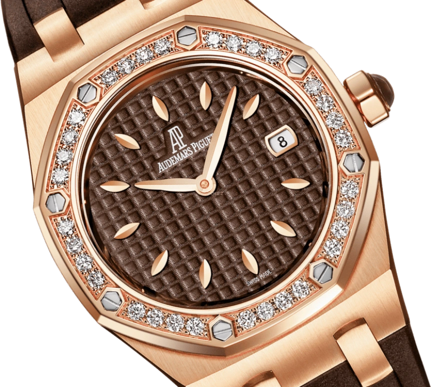 Audemars Piguet,Royal Oak 33mm,33mm,Rose Gold,Brown,Quartz,Day,In-house Caliber,67621OR,67621OR.ZZ.D080CA.01