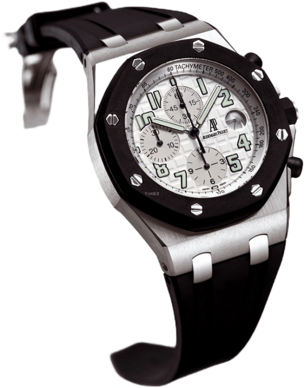 Audemars Piguet,Royal Oak Offshore 42mm,42mm,Rubber,Stainless Steel,Silver,White,Automatic,Chronograph,Day,25940SK,25940SK.OO.D002CA.02