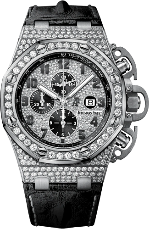 Audemars Piguet,Royal Oak Offshore 48mm,48mm,White Gold,Silver,Black,Automatic,Chronograph,Day,26215BC,26215BC.ZZ.A101CR.01